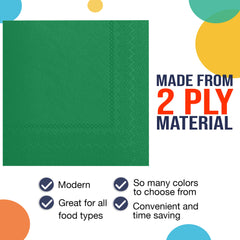Emerald Green Beverage Napkins | Case of 3600