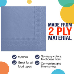 Silver Beverage Napkins | 100 Count