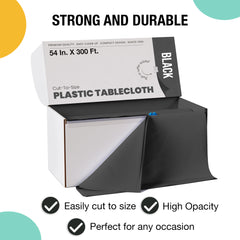 54 in. x 300 Ft. Cut To Size Table Roll | Black | Case of 4