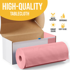 54 in. x 100 Ft. Cut To Size Table Roll | Pink | Case of 6