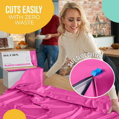 54 in. x 100 Ft. Cut To Size Table Roll | Hot Pink