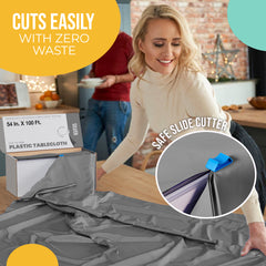 54 in. x 100 Ft. Cut To Size Table Roll | Silver | Case of 6