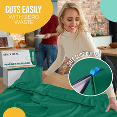 54 in. x 100 Ft. Cut To Size Table Roll | Dark Green