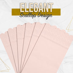 3 Ply Pink Peach Scalloped Napkins - 20 Ct.