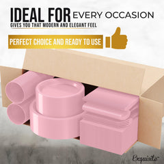 182 Pcs Pink Plastic Dinnerware Set | Setting for 26