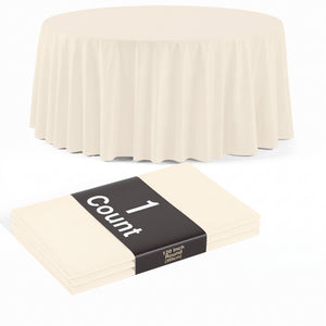 Premium 120" Round Ivory Table Cover