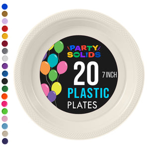 7 in. Ivory Plastic Plates | 20 Ct.