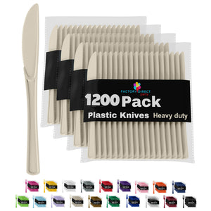 Heavy Duty Ivory Plastic Knives - 7.75 in. | Case of 1200