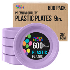 9 in. Lavender Plastic Plates | Case of 600