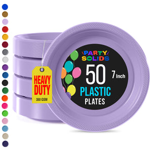 7 in. Lavender Plastic Plates | 50 Count