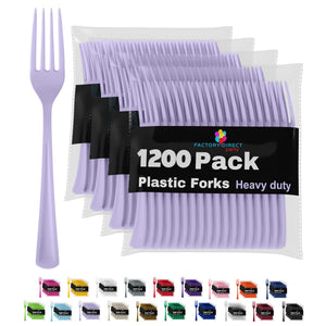 Heavy Duty Lavender Plastic Forks | 7.5 in. | Case of 1200