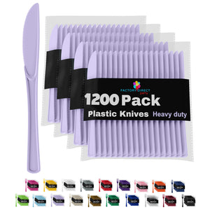 Heavy Duty Lavender Plastic Knives - 7.75 in. | Case of 1200