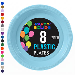 7 in. Light Blue Plastic Plates | 8 Count