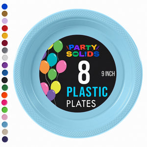 9 in. Light Blue Plastic Plates | 8 Count