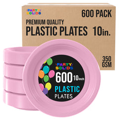 10 in. Pink Plastic Plates | Case of 600
