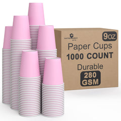 9 Oz. Pink Paper Cups | Case of 1000