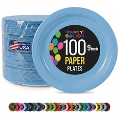 9 in. Light Blue Paper Plates | 100 Count
