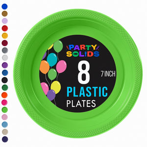 7 in. Lime Green Plastic Plates | 8 Count