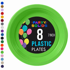 7 in. Lime Green Plastic Plates | 8 Count