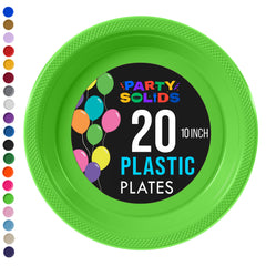 10 in. Lime Green Plastic Plates | 20 Ct.