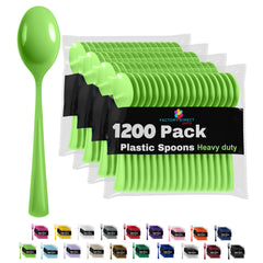 Heavy Duty Lime Green Plastic Spoons | Case of 1200