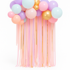 Pastel Balloon Backdrop with Streamers