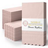3 Ply Pink Peach Scalloped Napkins - 20 Ct.