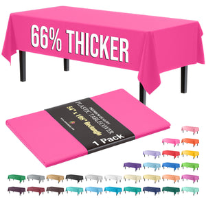 Premium Cerise Plastic Table Cover | 54 in. x 108 in.