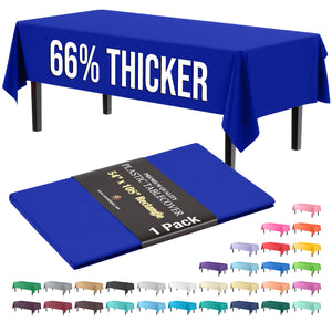 Premium Dark Blue Plastic Table Cover | 54 in. x 108 in.