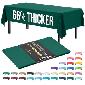 Premium Dark Green Plastic Table Cover | 54 in. x 108 in.