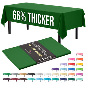 Premium Emerald Green Plastic Table Cover | 54 in. x 108 in.