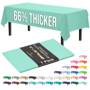 Premium Mint Plastic Table Cover | 54 in. x 108 in.