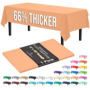 Premium Peach Plastic Table Cover | 54 in. x 108 in.