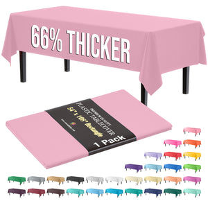 Premium Pink Plastic Table Cover | 54 in. x 108 in.
