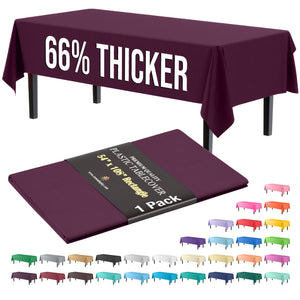 Premium Plum Plastic Table Cover | 54 in. x 108 in.