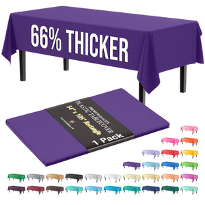 Premium Purple Plastic Table Cover | 54 in. x 108 in.