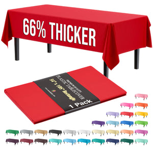 Premium Red Plastic Table Cover | 54 in. x 108 in.