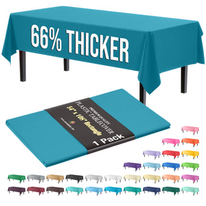 Premium Turquoise Plastic Table Cover | 54 in. x 108 in.