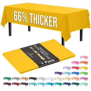 Premium Yellow Plastic Table Cover | 54 in. x 108 in.