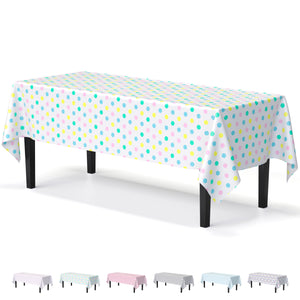Pastel Polka Dot Plastic Table Cover | 54 in. x 108 in.