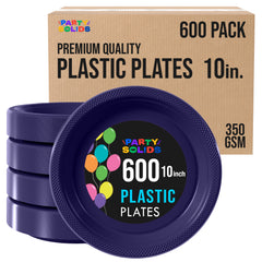 10 in. Navy Plastic Plates | Case of 600
