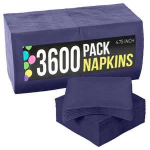 Dark Purple Beverage Napkins - 4.75 in. x 4.75 in. | Case of 3600