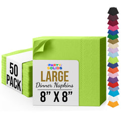 Lime Green Dinner Napkins | 8 in. x 8 in. | 50 Ct.