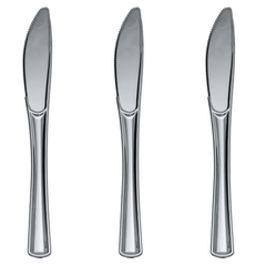 Fancy Disposable Silver Knives | 480 Count