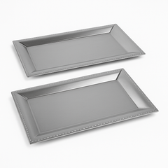 Silver Serving Trays - Set of 2, 16-Inch