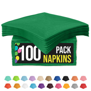 Emerald Green Luncheon Napkins - 6.75 in. x 6.75 in. | 100 Count