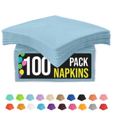 Light Blue Beverage Napkins | 100 Count