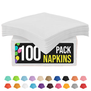 White Beverage Napkins - 4.75 in. x 4.75 in. | 100 Count