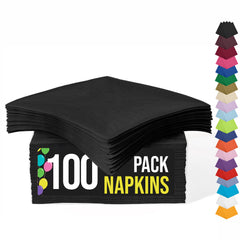 Black Luncheon Napkins | 6.75 in. x 6.75 in. | 100 Count