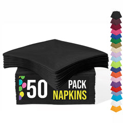 Black Beverage Napkins | 4.75 in. x 4.75 in. | 50 Count